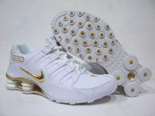 Fonctionnelle Nike Shox Nz Blanc Argent Or